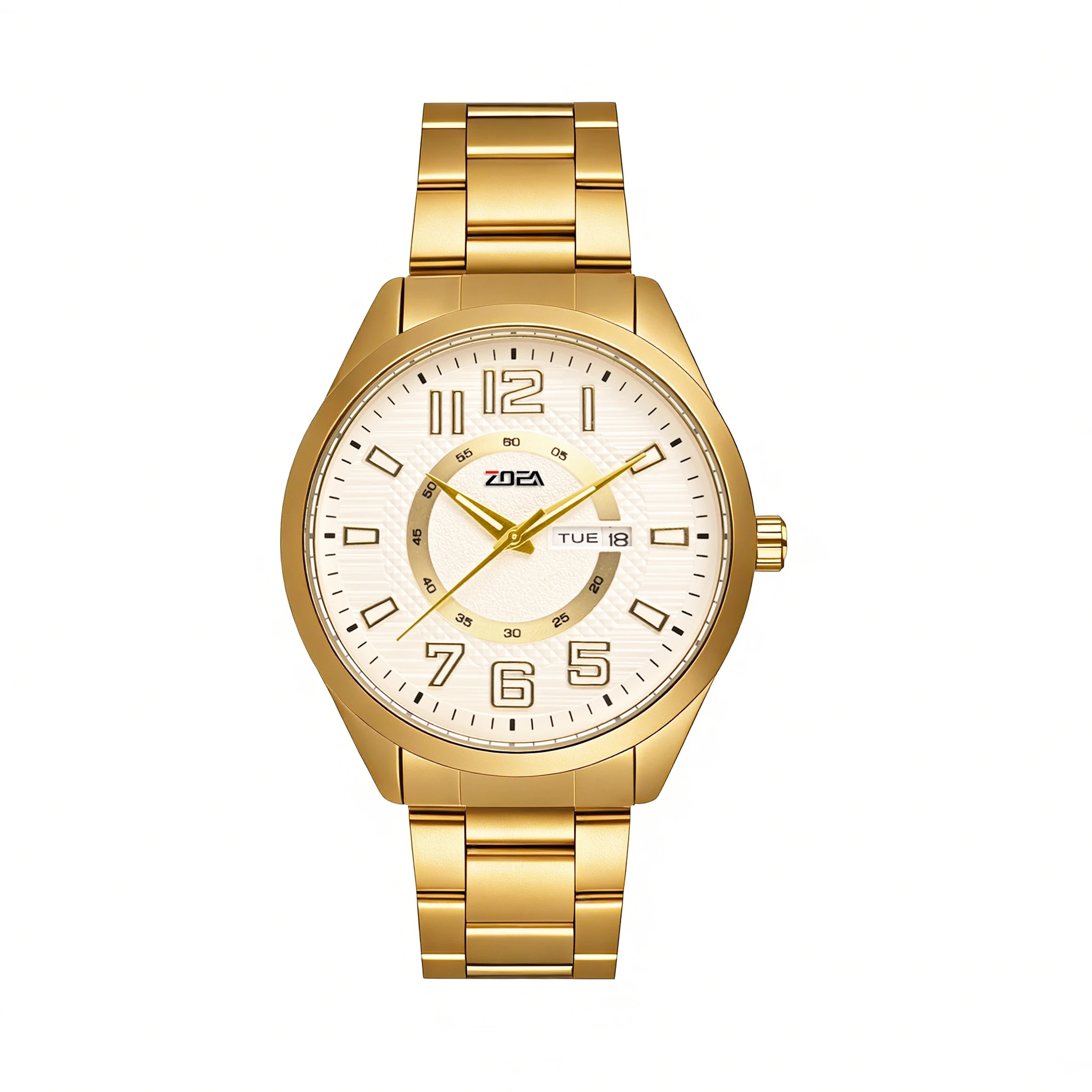 

ZOEA ESP1107 Men's Fashion Watch with Stainless Steel Strap, Date & Day Display, 30ATM Daily Water Resistance, Perfect Gift