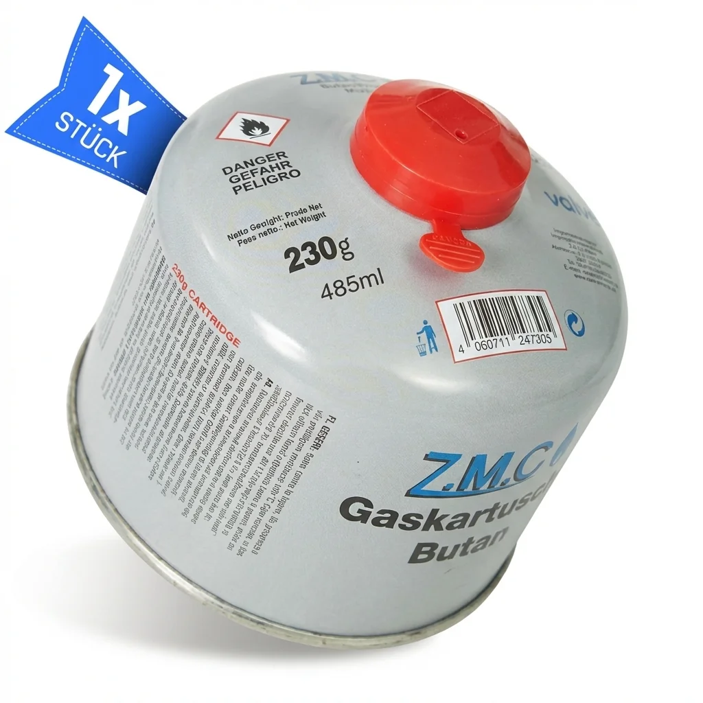 Z.M.C 1X - 24X gaspatroon 230g schroefventiel EN417 voor campingkachel en gasgrill