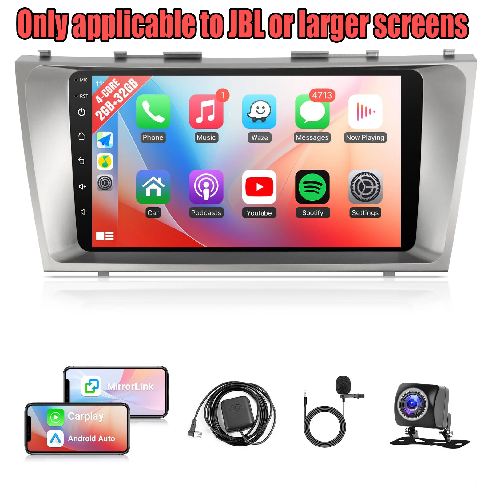 ستيريو سيارة أندرويد لتويوتا كامري 2006 2007 2008 2009 2010 2011 ، 9 بوصة IPS HD شاشة تعمل باللمس راديو السيارة لتويوتا كامري Wireles #1