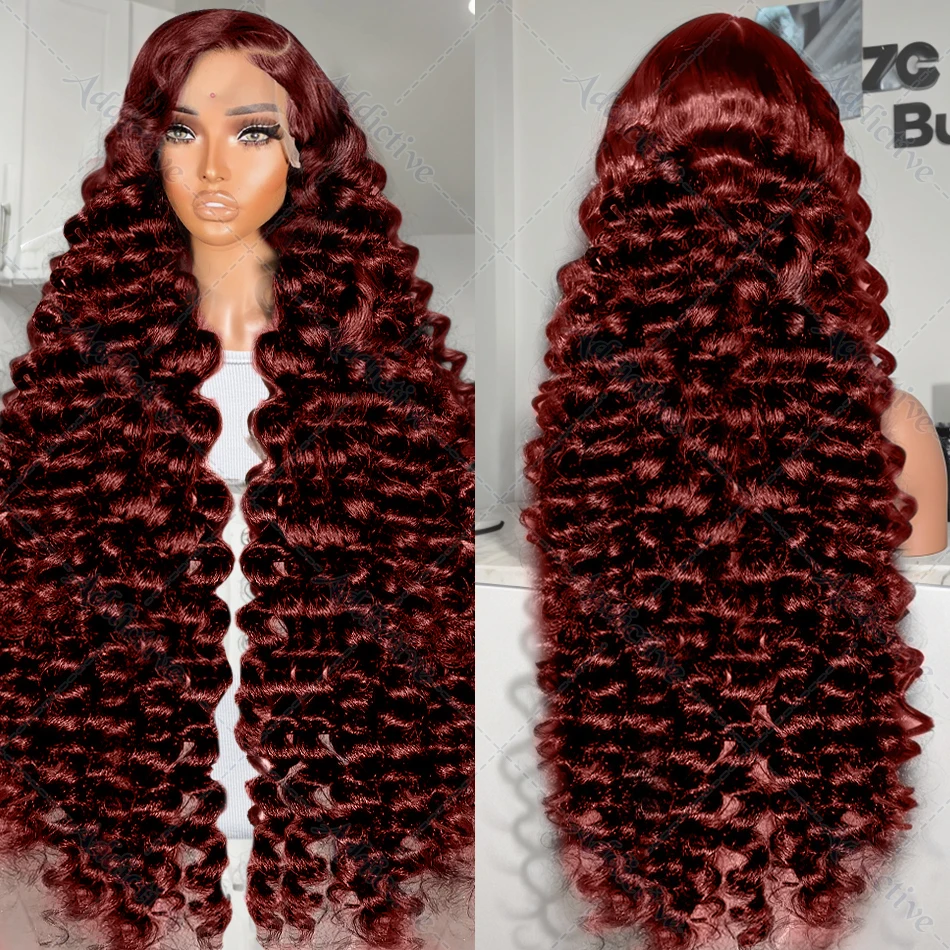 Reddish Brown Loose Wave Human Hair Wig Curly Wigs Colored 13x6 HD Transparent Lace Front Wig Brazilian 13x4 Lace Frontal Wigs