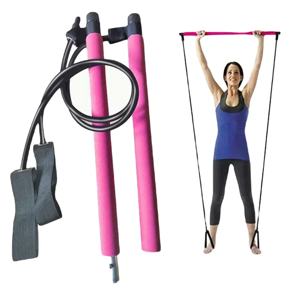 Barra ajustável do pilates com faixas portáteis da resistência, esportes da aptidão e máquinas do