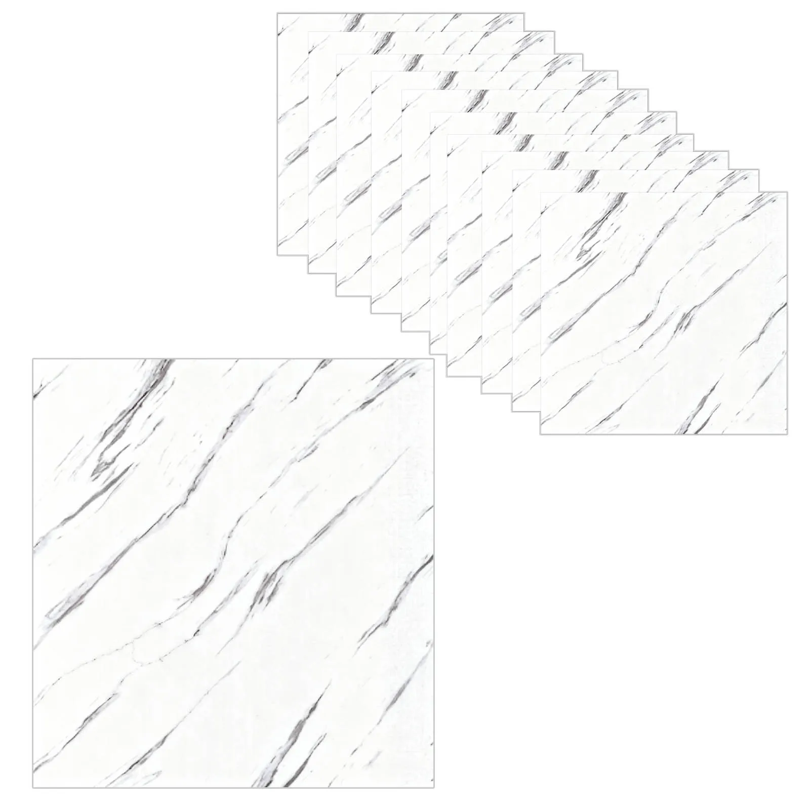 10-pack Peel & Stick vloertegels 11,8 x 11,8 inch vinyl vloer zelfklevende waterdichte vloerplanken DIY voor badkamer, keuken, woonkamer, camper, dekt 9,7 m² Ft, Witte Adernmarmer