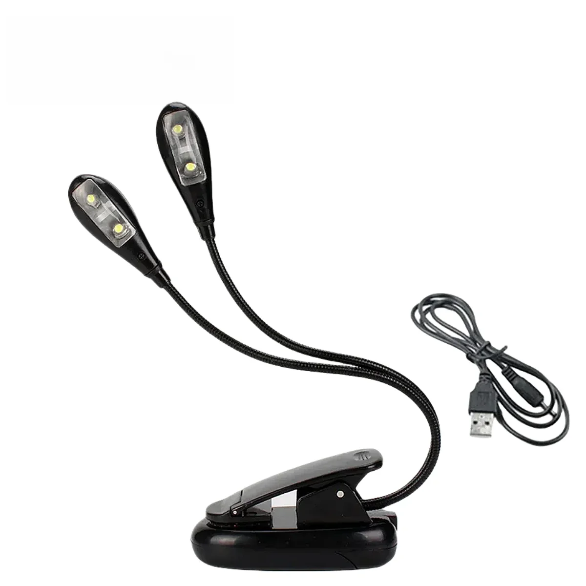 Miwayer Piano Music Stand Light Reading Lamp USB Dual Arms 4 LEDs Fashion Adjustable Lights Reading Lamp With Clip/AAA Operated