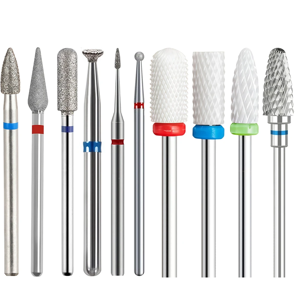 10PCS Ceramic Nail File Drills Are Suitable for Removing Nail Gel, Polishing Nails, and Removing Cuticles and Dead Skin