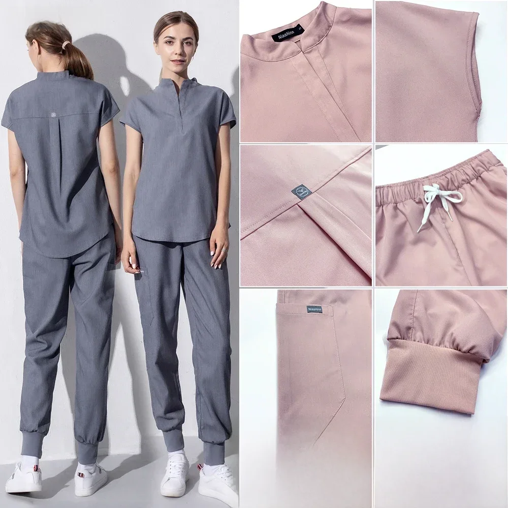 Mode Frauen Arbeitskleidung Peeling Tops + hose Medizinische Uniform Chirurgie Scrubs Hemd Kurzarm