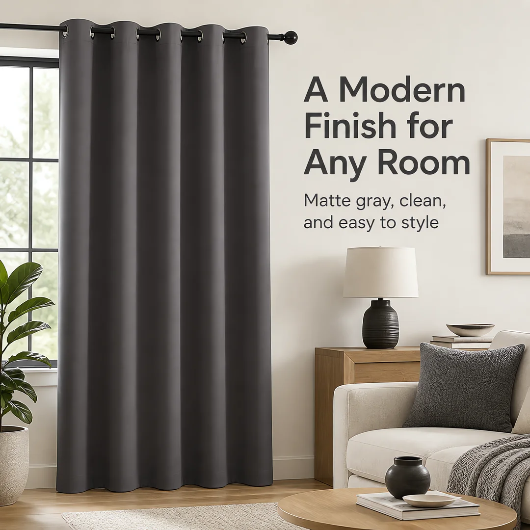 Two panels for bedroom and living room curtains, insulation, shading, darkening of the room, curtains, dark gray, 52 x 84 inches