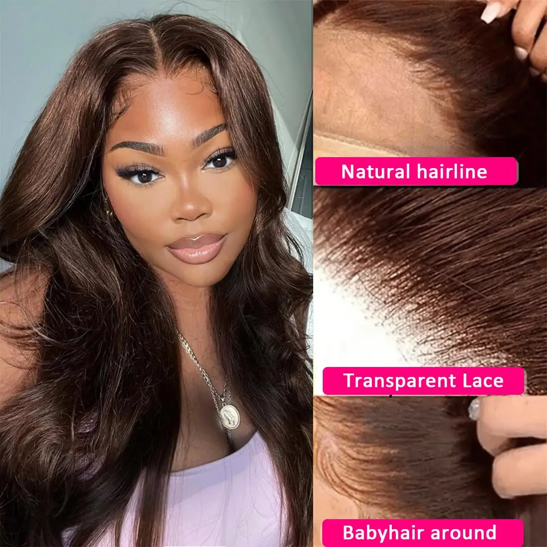 Chocolate Brown Wig HD Lace Frontal Wigs Human Hair 13×6×1 T Part Body Wave Wig Cheap Wigs On Sale Clearance 36 Inch Long Hair