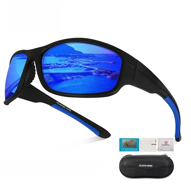 AliExpress QUESHARK Queshark Unisex HD Polarized Sports Sunglasses Anti-UV Protection TR90 Frame Lightweight Comfort Fit for Driving Fishing Travel