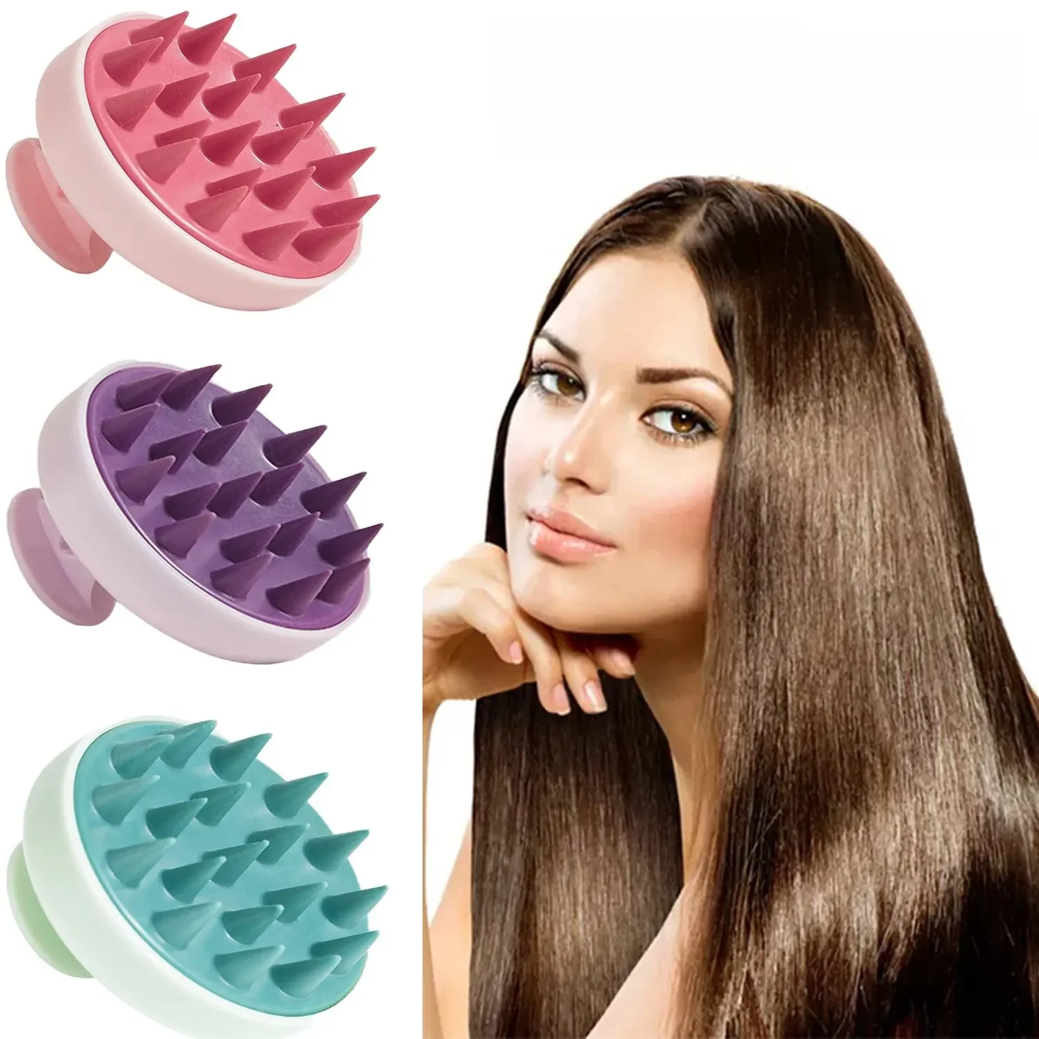 Brosse Ă shampoing en Silicone, peigne de Massage du cuir chevelu, peigne de lavage des cheveux, brosse de Massage corporel, brosse de bain-douche, outil de Salon de coiffure