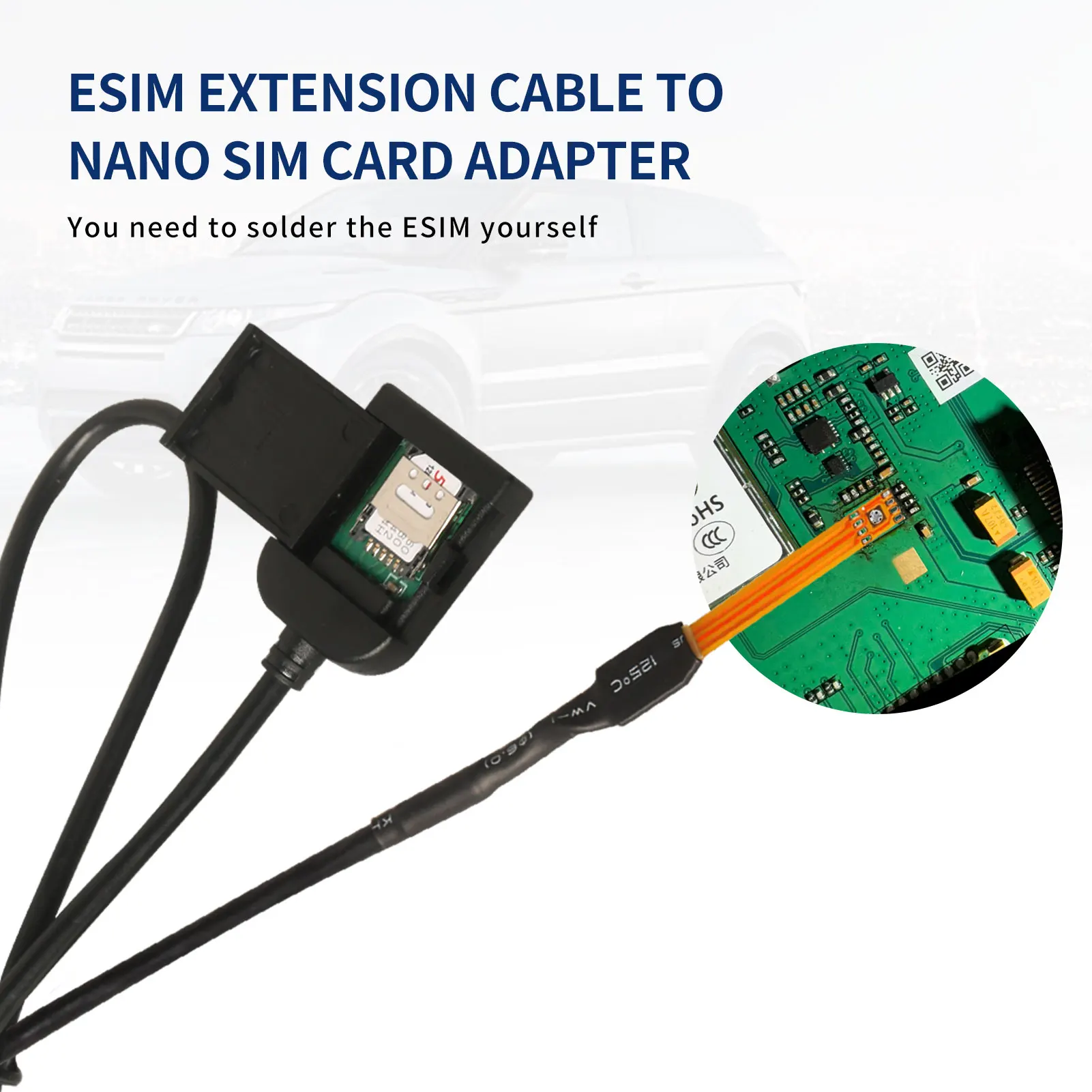 eSIM إلى نانو بطاقة SIM تمديد كابل أندرويد سيارة الوسائط المتعددة لتحديد المواقع محول فتحة للبطاقات SIM محول اكسسوارات السيارات سلك هار #2