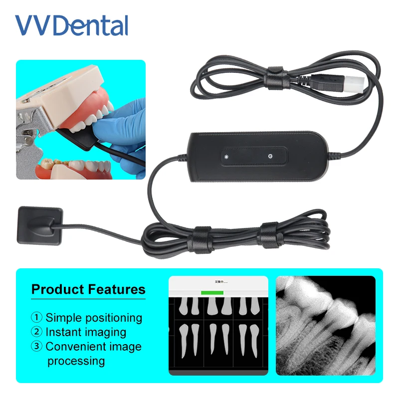 VVDental 2 Year Warranty Digital X-ray Sensor RVG Radiovisiograph High-Frequency Intraoral Imaging System HD Image for Dentistry
