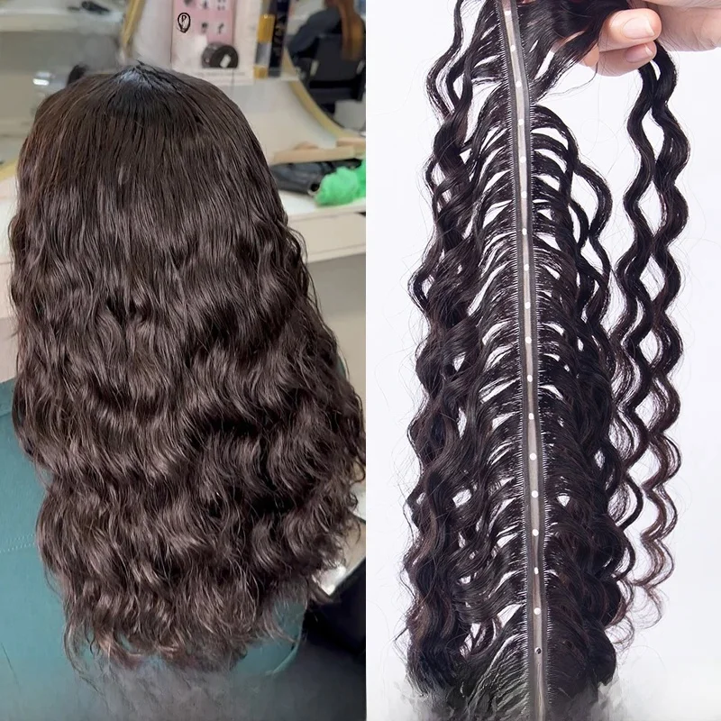 Vlinder Inslag Hair Extensions XO Onzichtbare Platte Genius Inslag Natuurlijke Golf Ruwe Maagdelijke Menselijk Haar Twin Tab Gaten Inslag Haarbundels - afbeelding 2