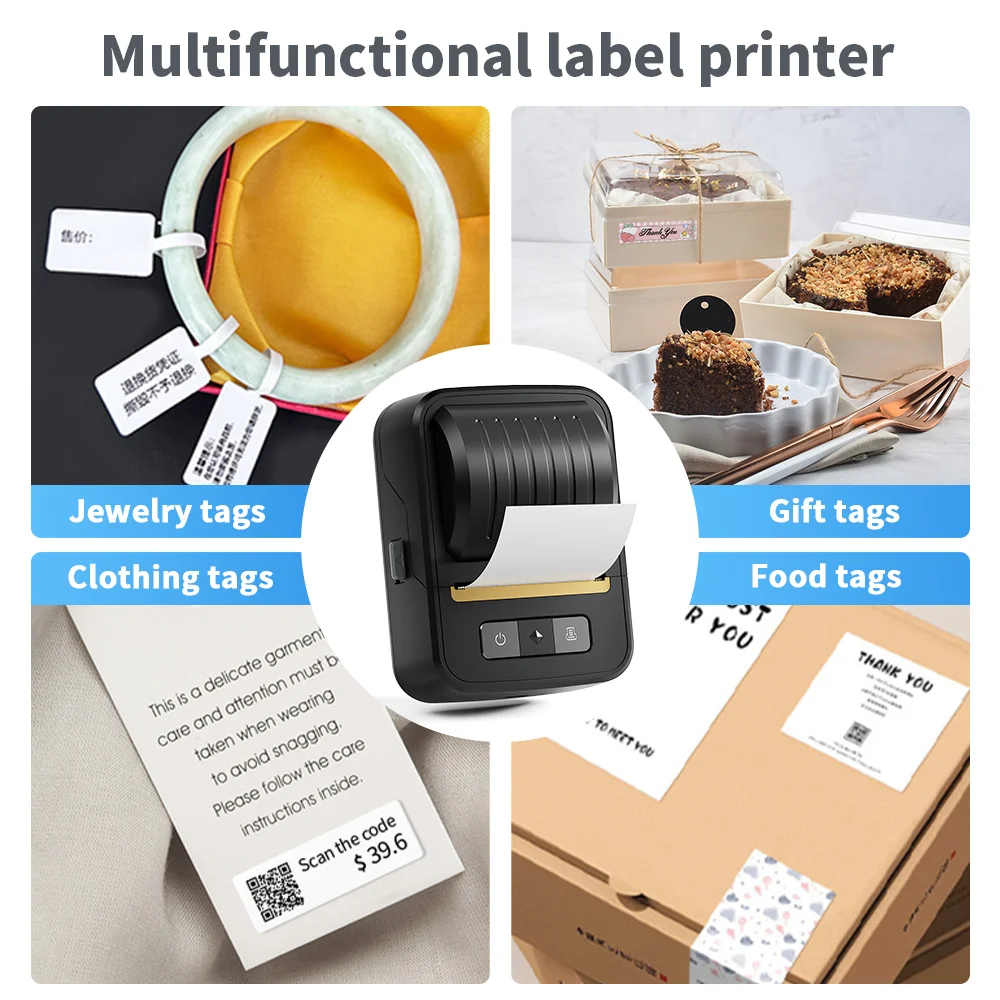 

N20 portable wireless thermal label printer, suitable for office/retail/jewelry, compatible with iOS/Android