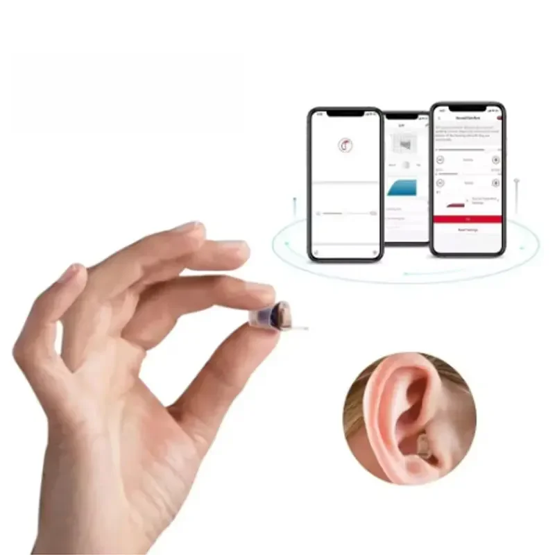 Rexton Inox – aides auditives Super invisibles, amplificateur de son d'oreille numérique CIC ITC, application réglable pour surdité douce à modérée
