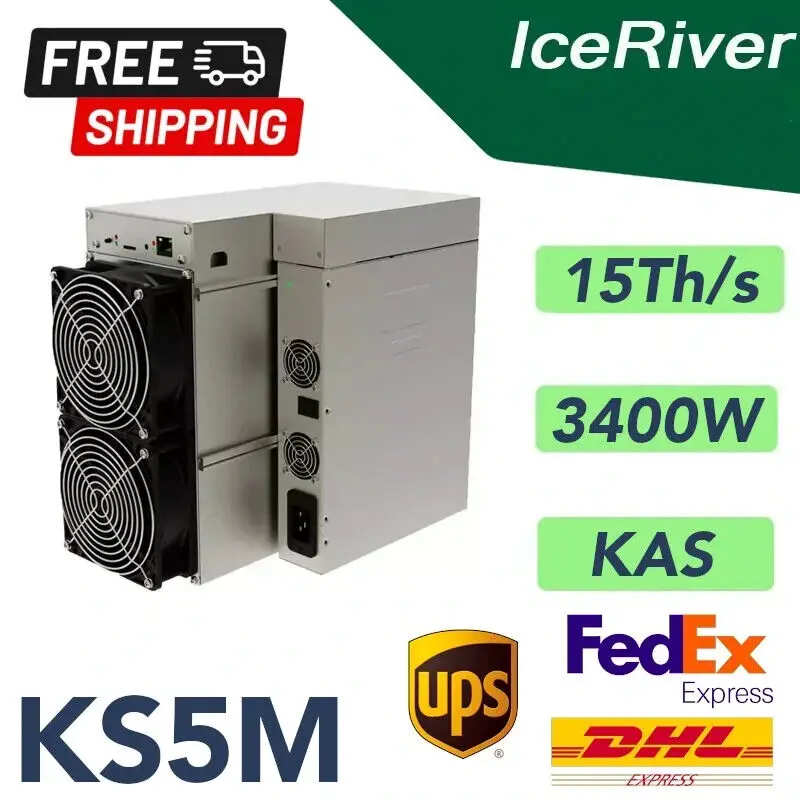 

BUY 5 GET 3 FREE New IceRiver KS5M Kaspa Miner KAS ASIC Miner 15T 3400W KAS with PUS In Stock