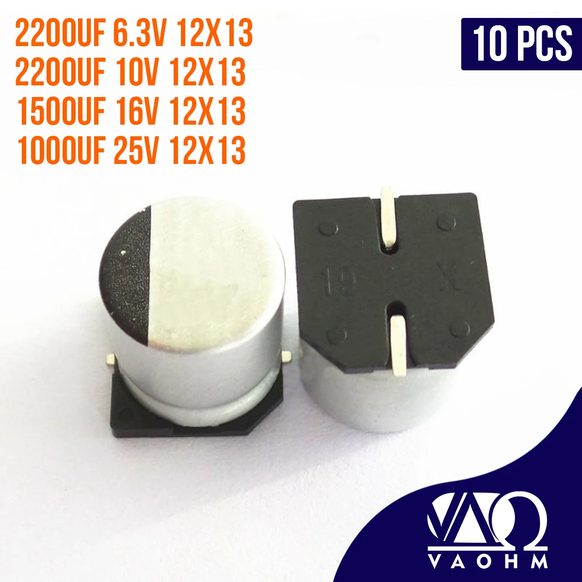 1000UF 1500UF 2200UF 6.3V 10V 16V 25V 12*13 Surface Mount Aluminum Electrolytic Capacitor 10PCS/LOT