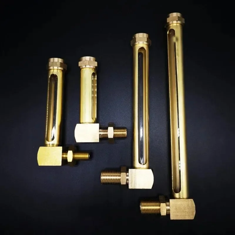Indicateur de niveau de liquide d'huile en laiton en forme de L, filetage mâle 1/4 "3/8" 1/2 "BSP, jauge de vue
