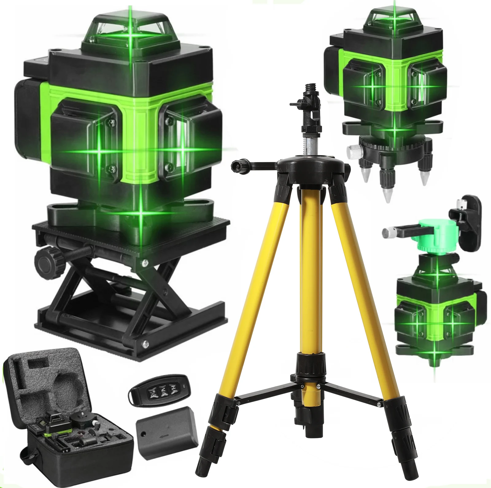 16 Lines 4D Laser Level green line SelfLeveling 360 Horizontal And Vertical Super Powerful Laser level green Beam laser level