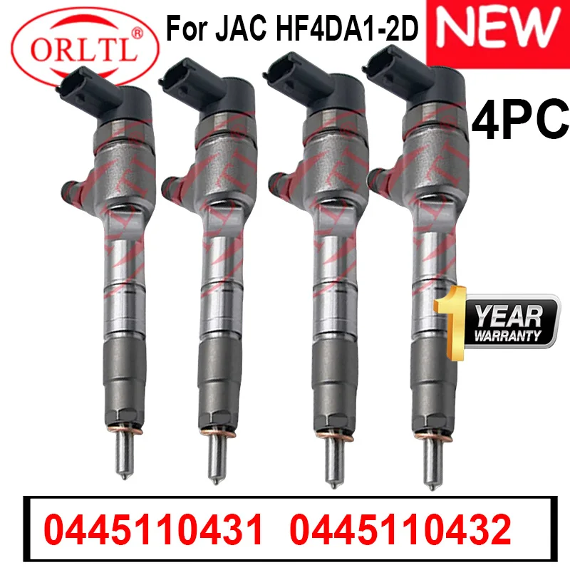 

4PCS NEW 0445110432 0445110431 Common Rail Diesel Injector for JAC HF4DA1-2D 0 445 110 431 0 445 110 432