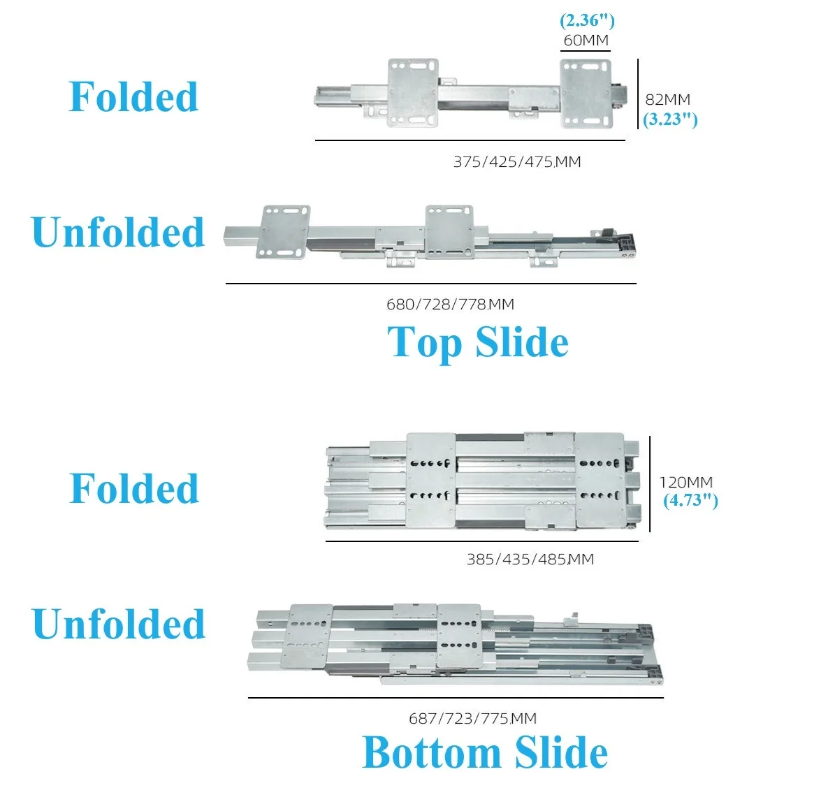 Imagem -02 - Top Bottom Mount Soft Auto Fechamento Retire Slide Faça Você Mesmo Armário de Armazenamento Alto 60kg 1set