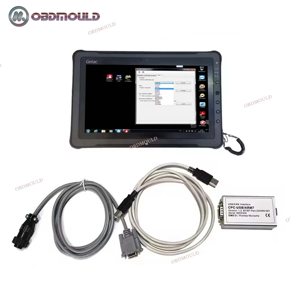 2024 For Toyota Bt Truckcom Canbox Cpc Usb Arm7 Forklift Truck Scanner Diagnostic Tool Can Interface Canbus Truckcom+F110 tablet
