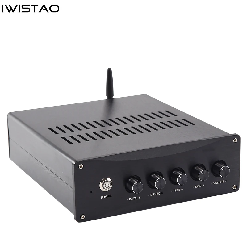 IWISTAO цифровой 2.1 усилитель мощности TPA3255 Класс D QCC3034 Bluetooth 5,0 120 Вт * 2 + 240 Вт переменного тока 110 ~ 240 В черный