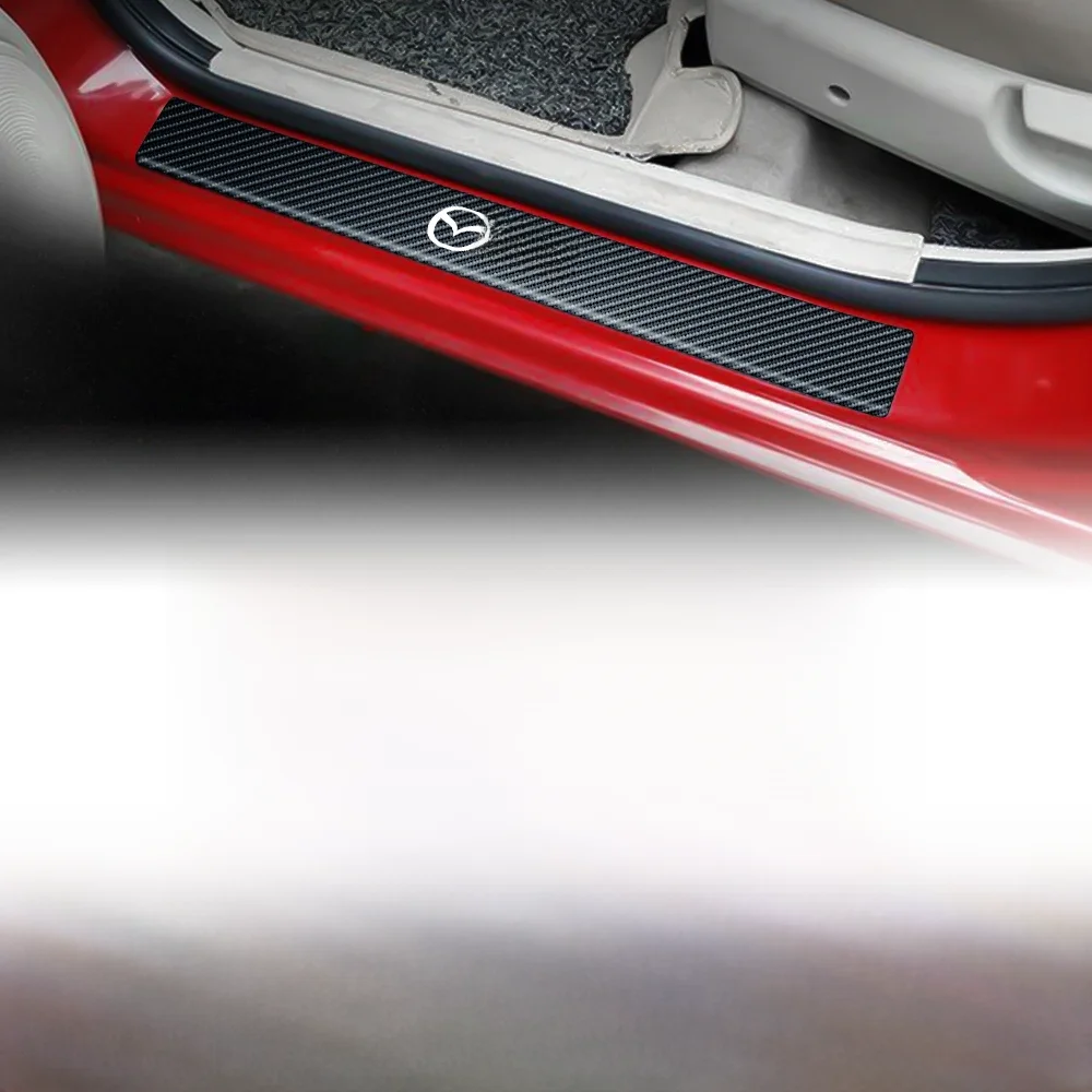 4pc auto carbon faser tür schwelle schutz aufkleber anti-kratz film zubehör für mazda 3 6 axela CX-5