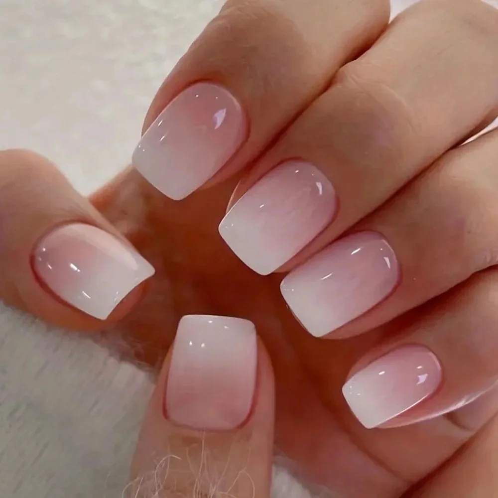 ARTAUG 24 pièces moyen rose presse sur ongles Gradation presse sur ongles ongles d'été Sweety presse sur ongles pour fille