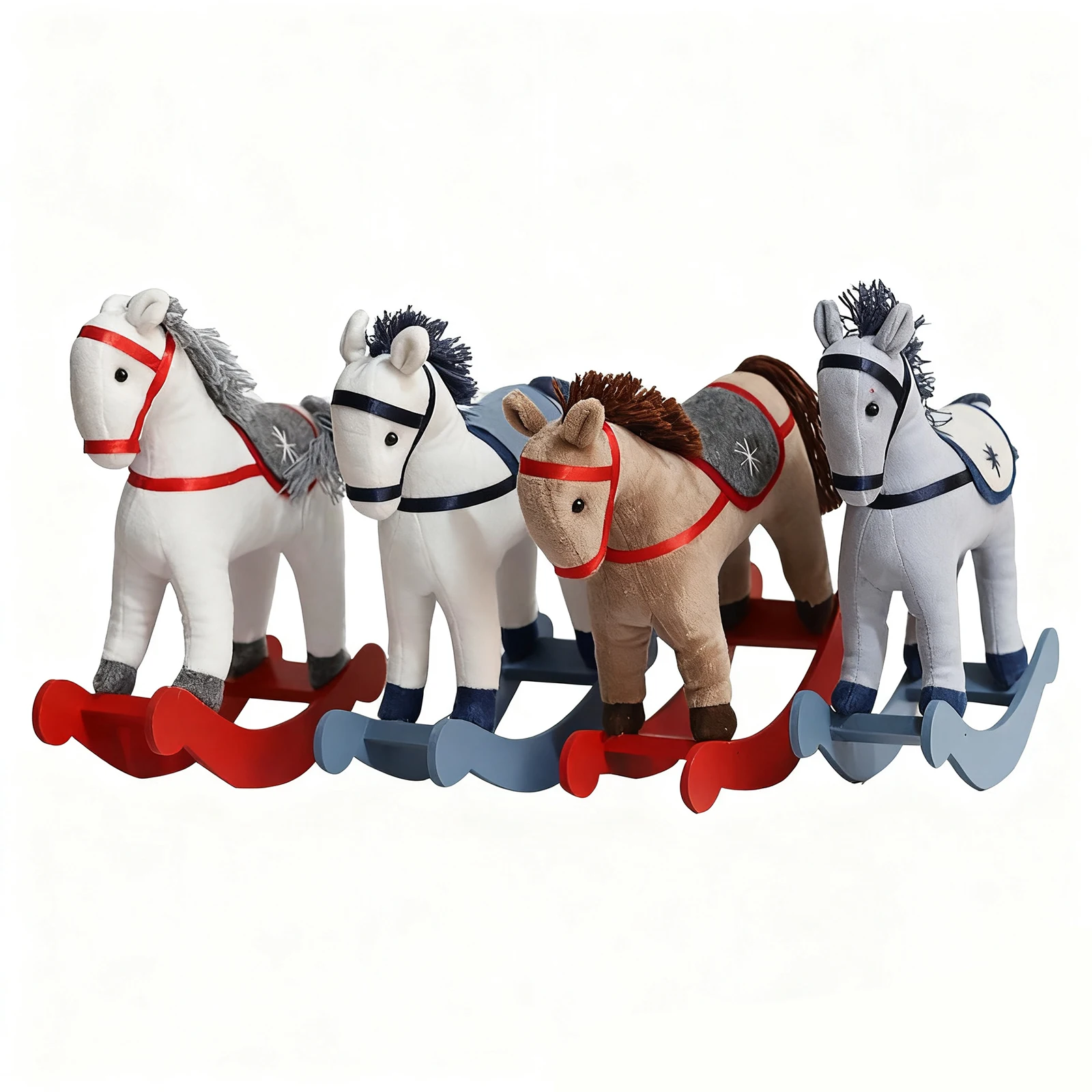 Cavallo a dondolo natalizio Giocattolo per l'educazione precoce dei bambini Cavallo a dondolo in legno Decorazioni festive Regalo per bambini