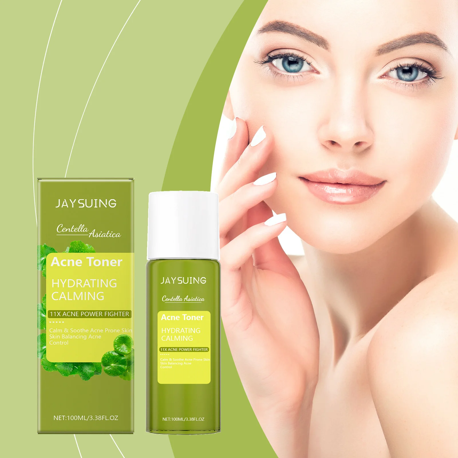 

Jaysuing 100ml Centella Asiatica Toner Remove Acne Oil Control Shrink Pores Anti Pimple Refreshing Facial Soothing Acne Toner