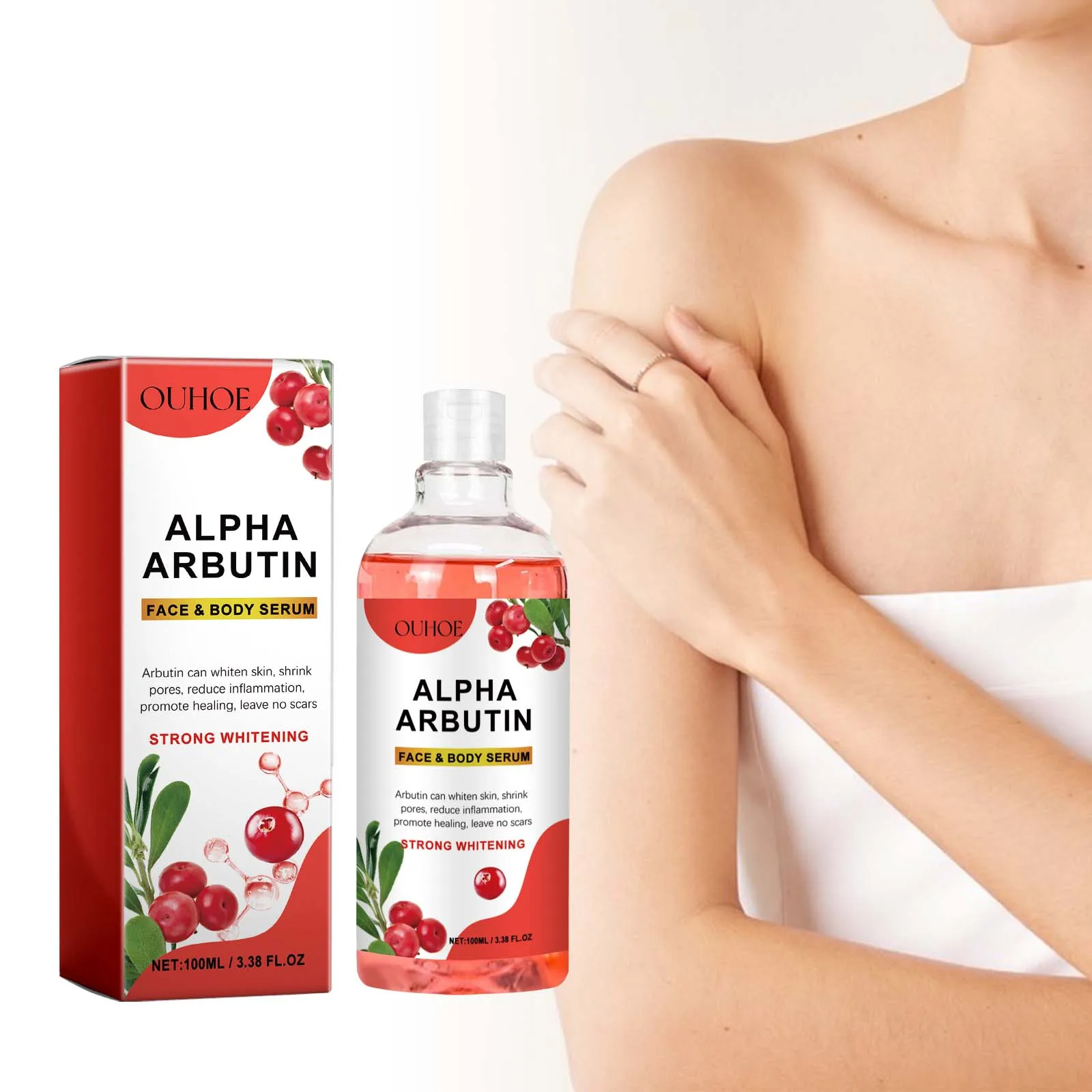 

Ouhoe 100ml Arbutin Body Serum Firming Body Skin Repair Moisturize Shrink Pore Resist Wrinkles Lighten Body Skin Care Serum