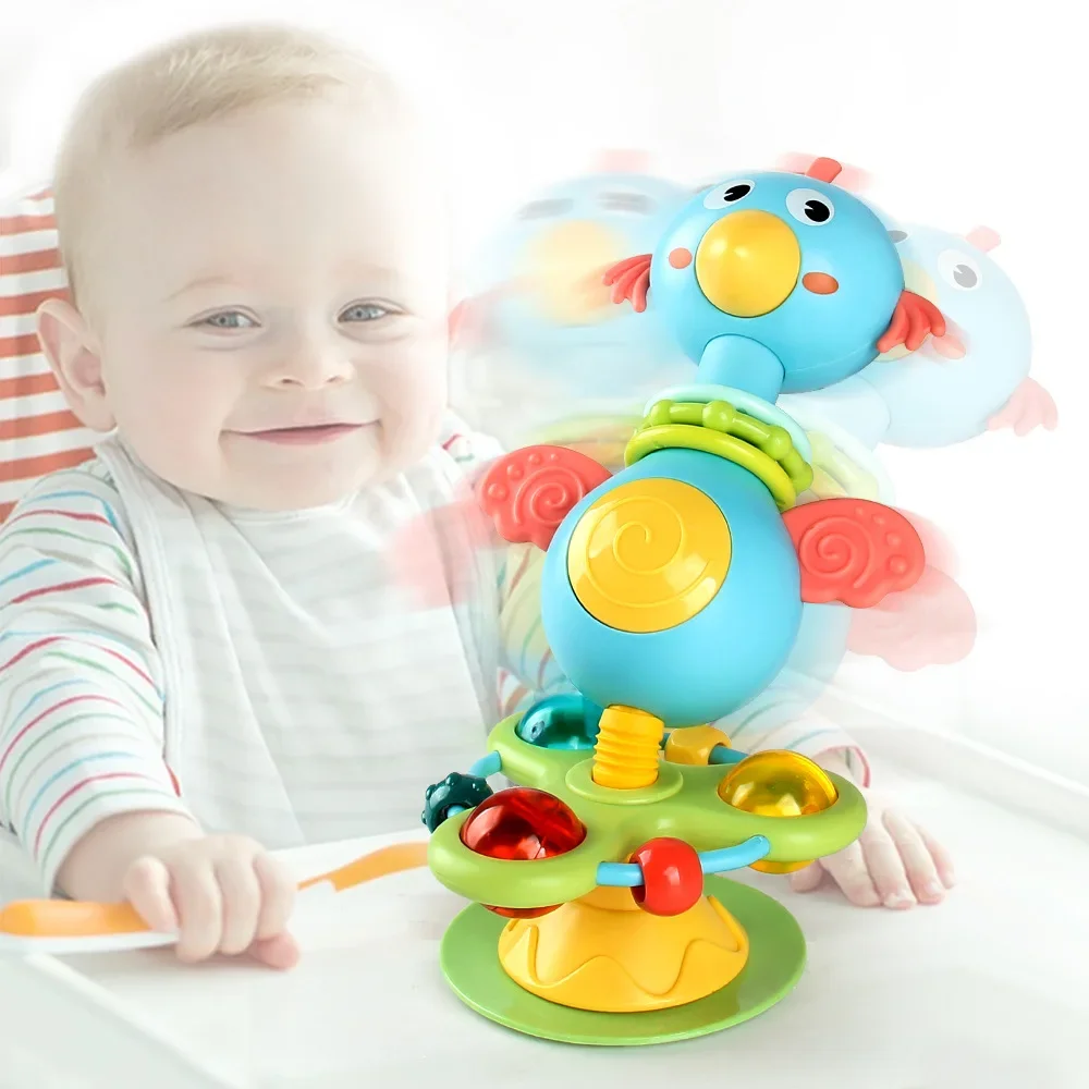 Cartoon Baby kojąca zabawka dzwoniąca z zabawnymi efektami dźwiękowymi rymowanka dla dzieci stół do jadalni przyssawka puzzle zabawka do wczesnej edukacji — zdjęcie 2