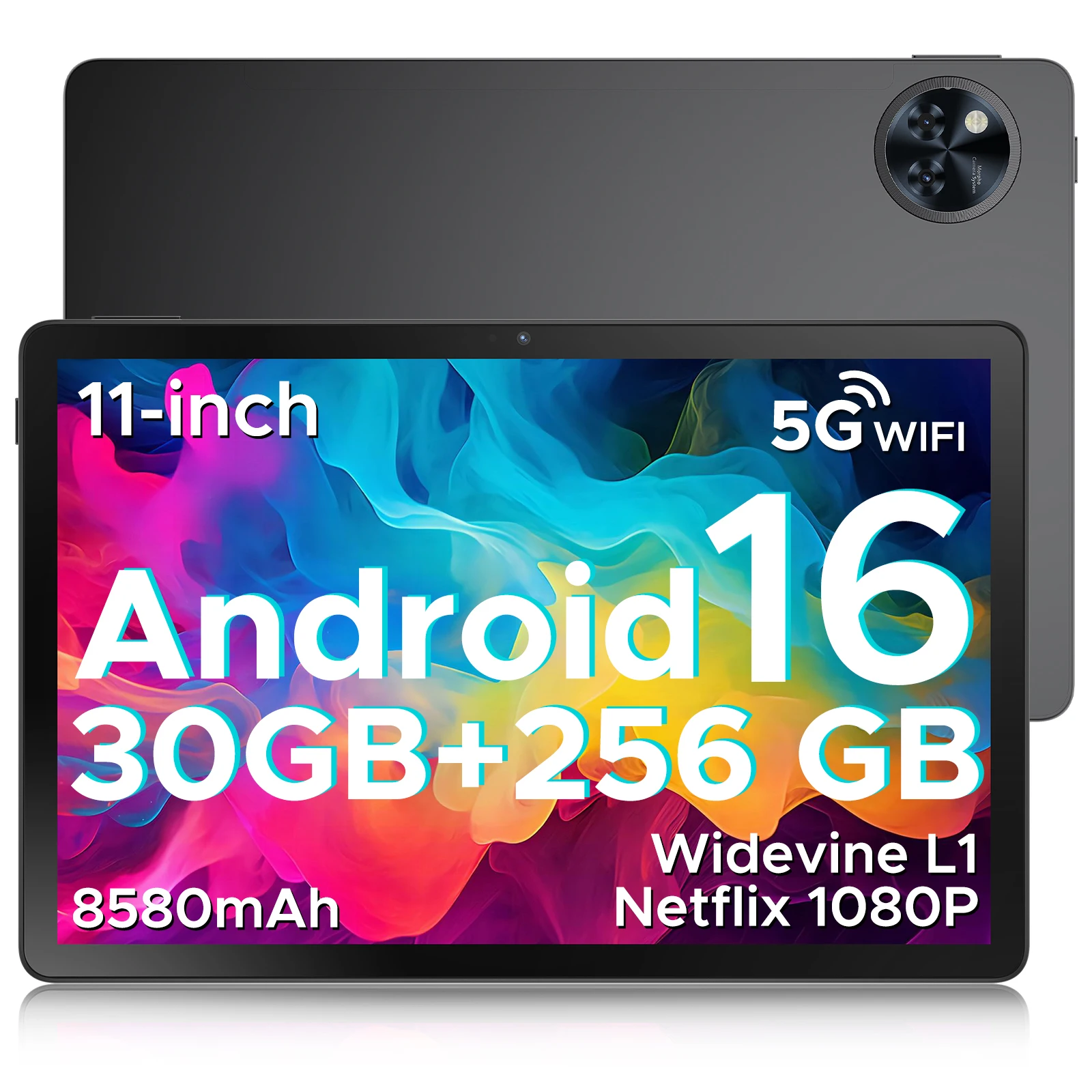 DOOGEE U11 Pro Tablette Android 16, 11" Gemini AI, Octa-Core 30GB RAM 256GB ROM, Batterie 8580mAh, Appareil Photo 13MP+5MP