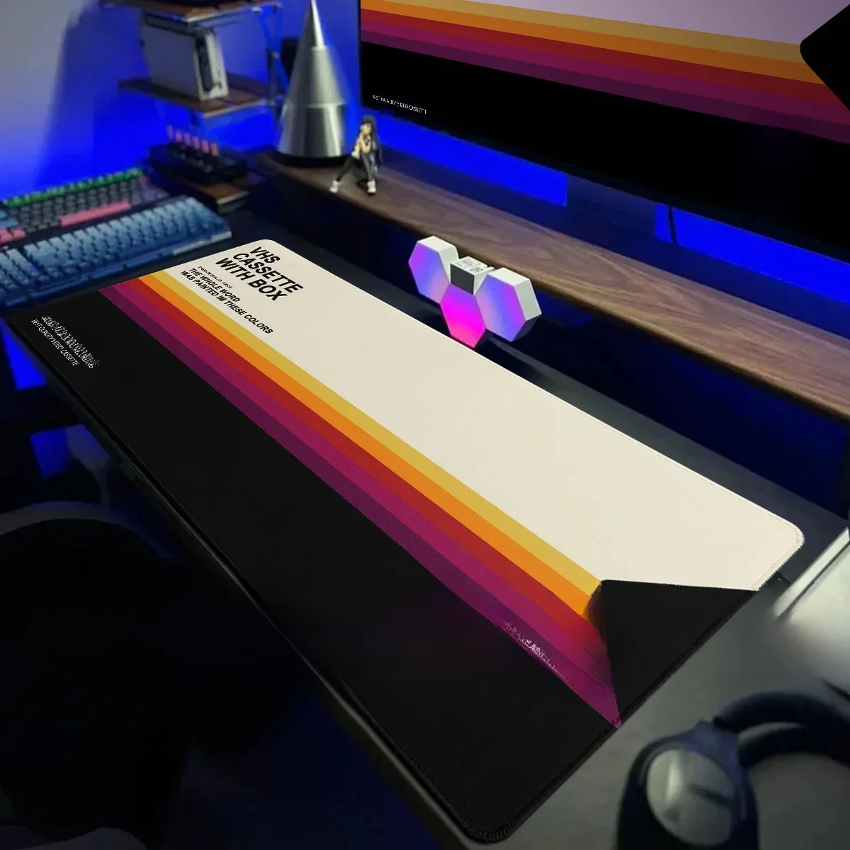 Tapis de souris de jeu antidérapant, grand enregistreur VHS, clavier Nostdéchiré, polymères, style rétro média, accessoires de bureau pour ordinateur portable, tapis à bande magnétique