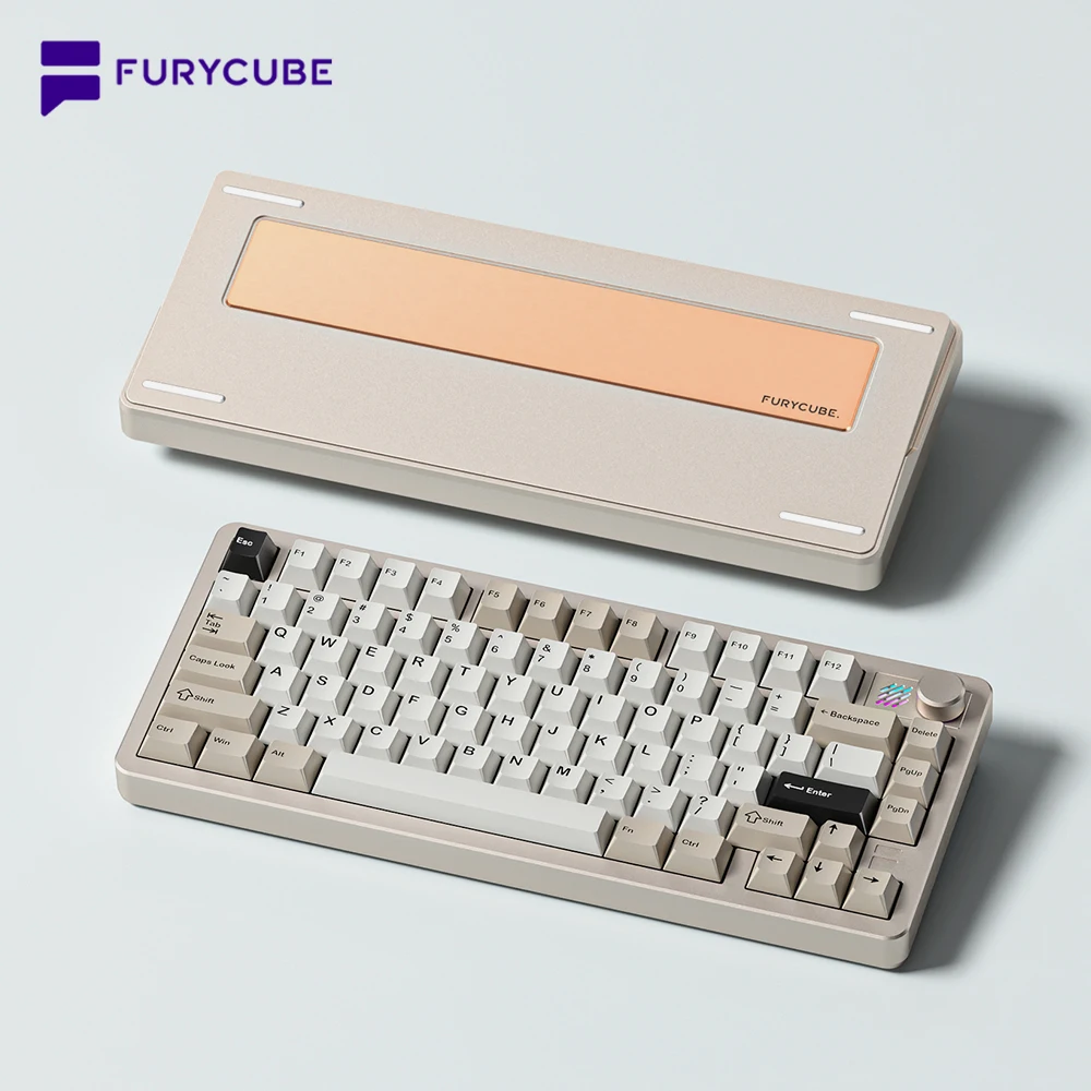Imagem -01 - Furycube-teclado Mecânico F75 2.4g sem Fio Bluetooth com Fio 82 Chaves Alumínio Rgb Oem Estrutura Personalizada furycube teclado mecanico f75 24g sem fio bluetooth com fio 82 chaves aluminio rgb oem estrutura personalizada 01