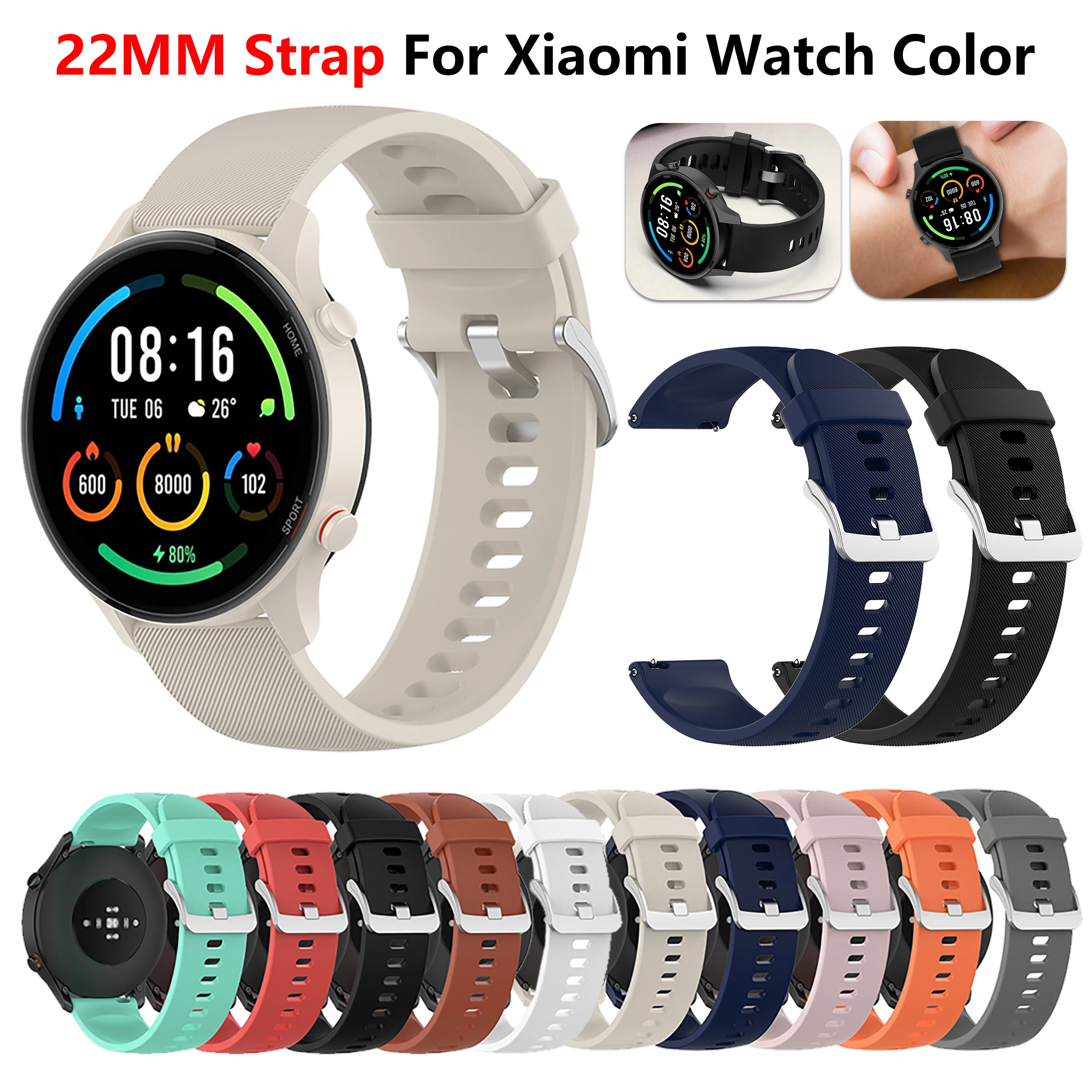 

22mm Watch Band For Xiaomi Watch s1/s1 Active S3/S4 Strap Replacement Strap For Xiaomi Mi Watch Color 2/2 pro Sport Watchbands