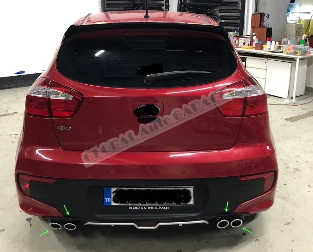 

For Kia Rio 2013 2014 2015 2016 2017 2018 Diffuser Rear Bumper Extension Attachment Car Styling Auto Accessory Exhaust Sport