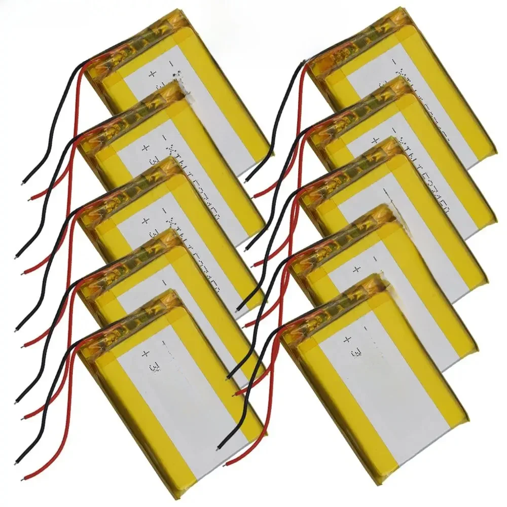 Wholesale  10pcs 3.7V 1000mAh 3.7Wh Li Lithium Battery 523450 For Car Camera Dashcam Bluetooth Speaker Driving Telephone LED