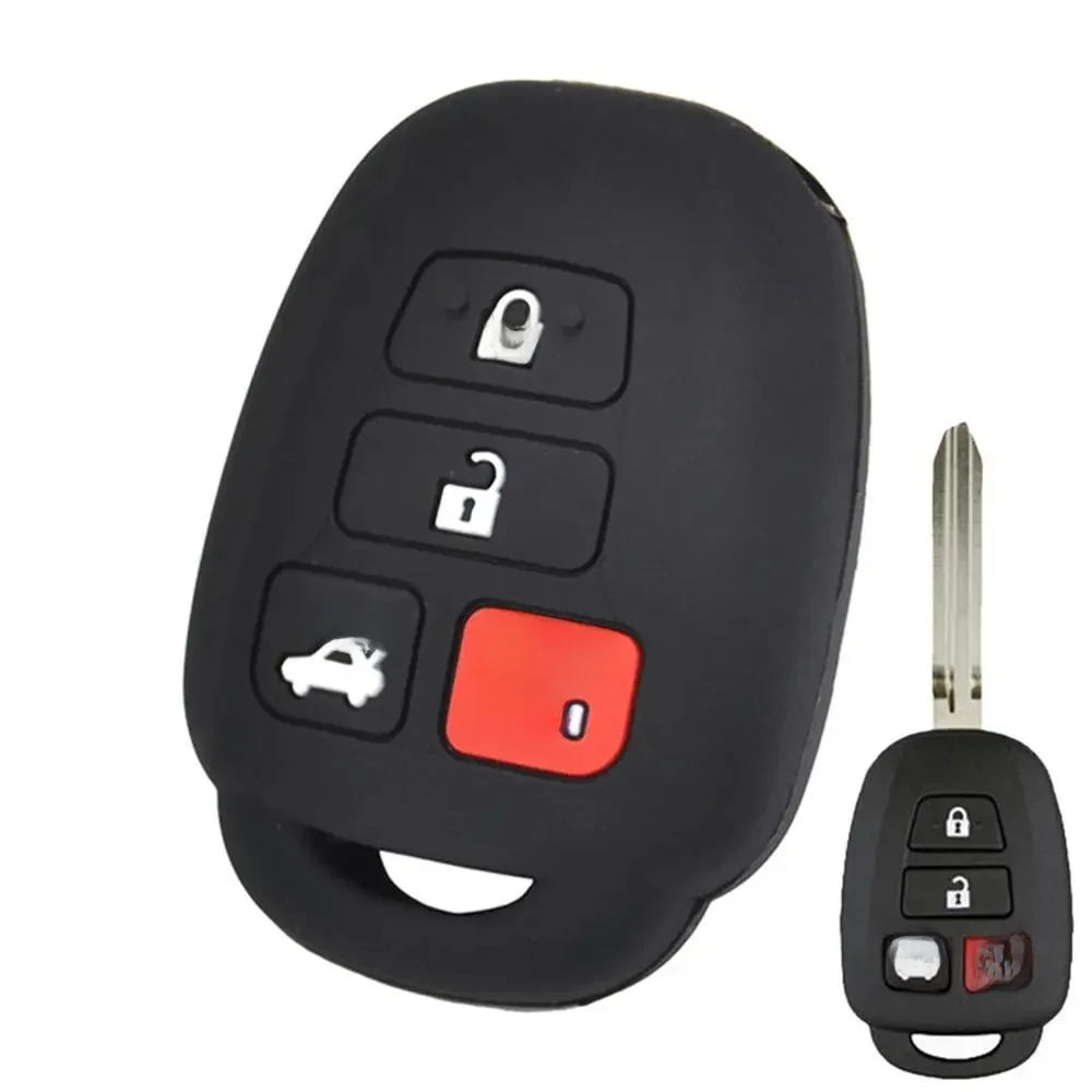 4-przyciskowy silikonowy pokrowiec na pilota samochodowego do Toyoty Camry Corolla RAV4 Vios Prius C Highlander 2012-2016 2017 2018 — zdjęcie 2
