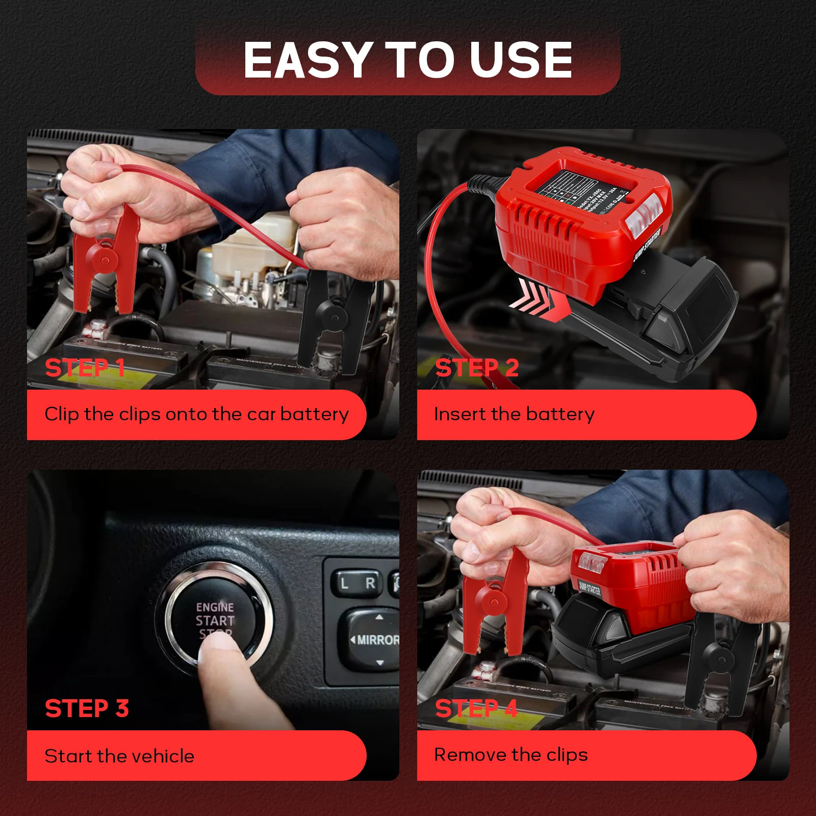 كابلات الطائر مع مقاطع لبطارية ميلووكي 18 فولت 10AWG كابل معزز للسيارات لبدء تشغيل السيارة باستخدام بطارية الأداة