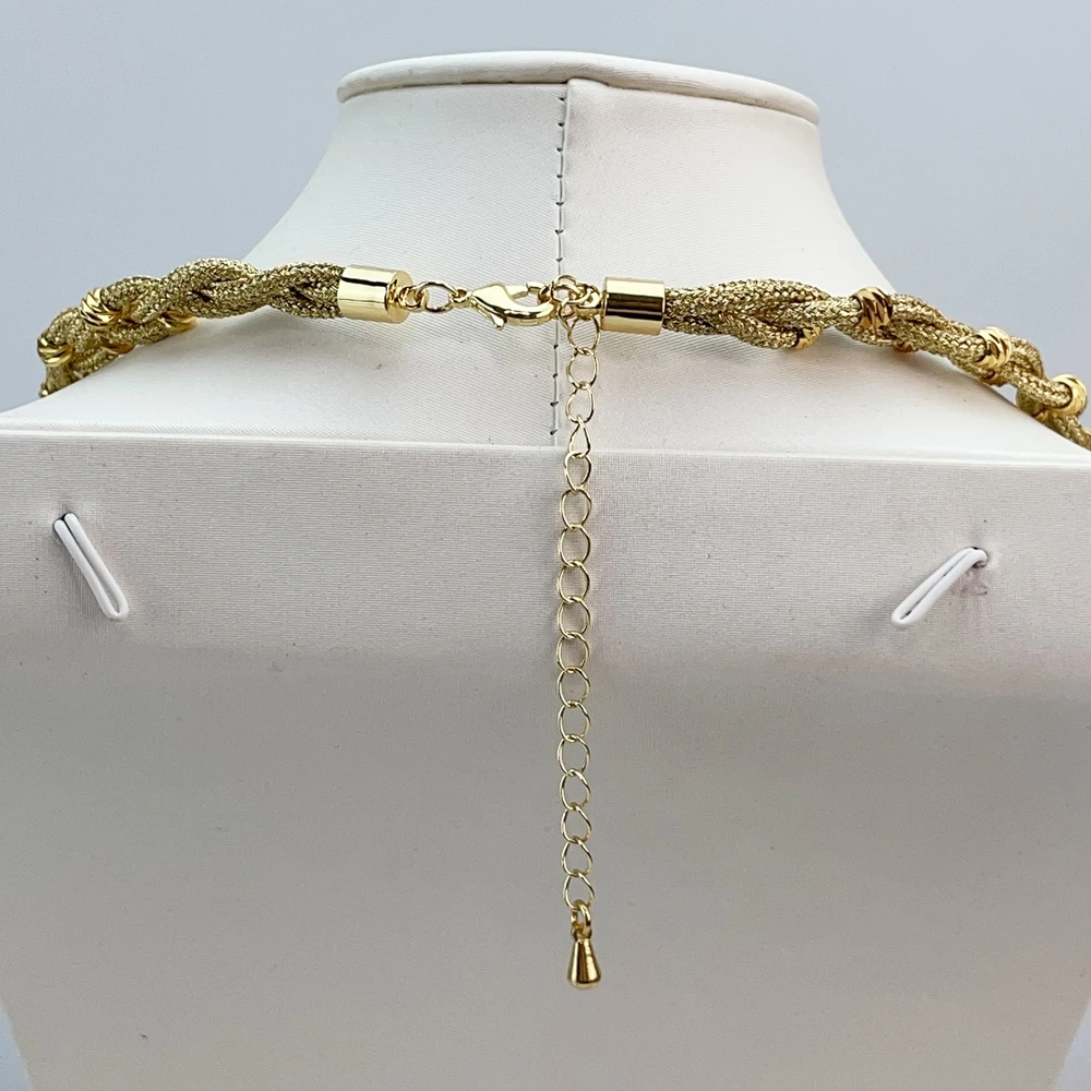 EMMA موضة دبي مطلية بالذهب الخرز القلائد أقراط خواتم مجموعات المجوهرات الجميلة للنساء هدايا مجوهرات حفلات الزفاف FHK21406 #4