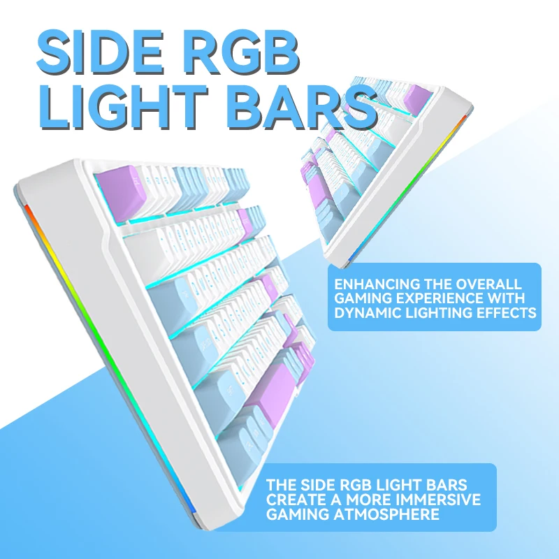 E-Yooso Z99 Gaming Mechanical Keyboard Wire Keyboard 95% Layout Ice Blue Light Blue Switch 99 Keys Hot Swap