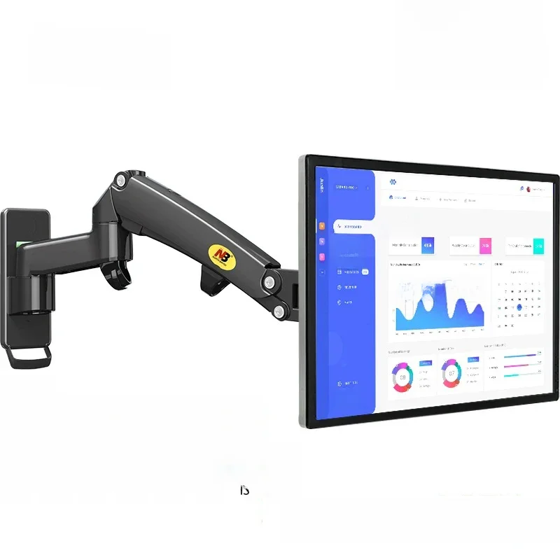 NB NOWY UCHWYT ŚCIENNY DO MONITORA F150 3-12kg, ALUMINIOWY, PEŁNIO RUCHOMY, Z PRĘŻĄ GAZOWĄ, DO MONITORÓW 17'-35', UCHWYT DO TELEWIZORA LCD, 3-12KG 2-10KG — zdjęcie produktu 7