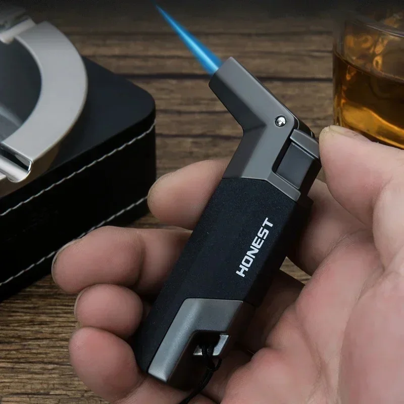 HONEST Adventure en plein air BBQ coupe-vent Turbo Jet 1300 C Turbo torche allume-cigare porte-clés briquet à gaz Gadget pour fumer pour hommes