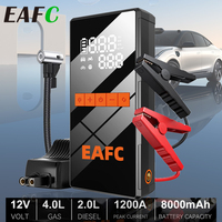 EAFC 1200A Car Jump Starter 150PSI Air Compressor 2-in-1 Air pump 8000mAh Portable Booster Powerful Car Battery Starting Device