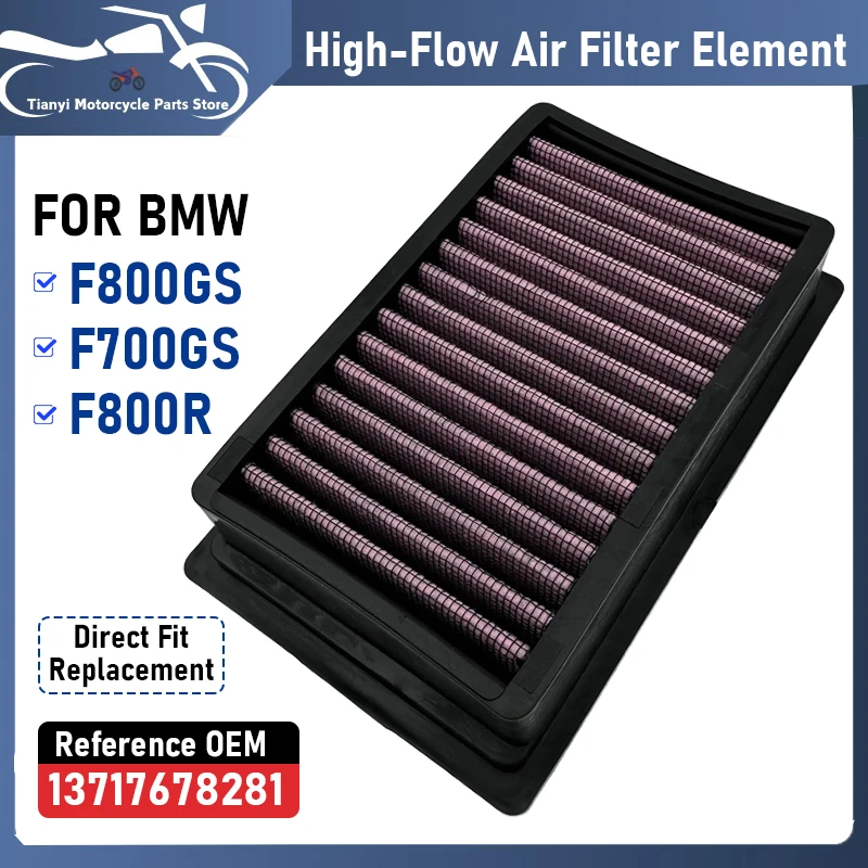 Motorcycle High Flow Air Filter 13717678281 BM-8006 For BMW F800GS Adventure F800GS F700GS F800R F800GT Air Cleaner Element