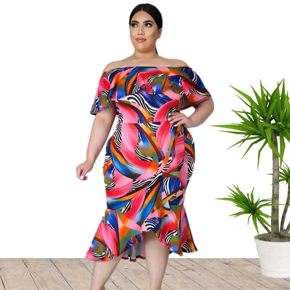 2022 Hot Sale Plus Size Sexy Off Shoulder Cheap Casual Women Dresses Wholesale China