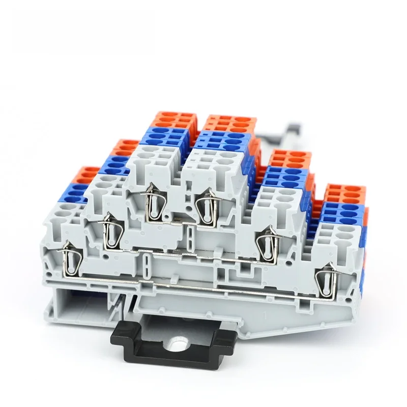 10 sztuk ST2.5-3L Trzypoziomowe złącze sprężynowe na szynę Din 6 połączeń 2,5 mm2 28 - 14 AWG Elektryczna listwa zaciskowa ST 2,5-3L — zdjęcie 2