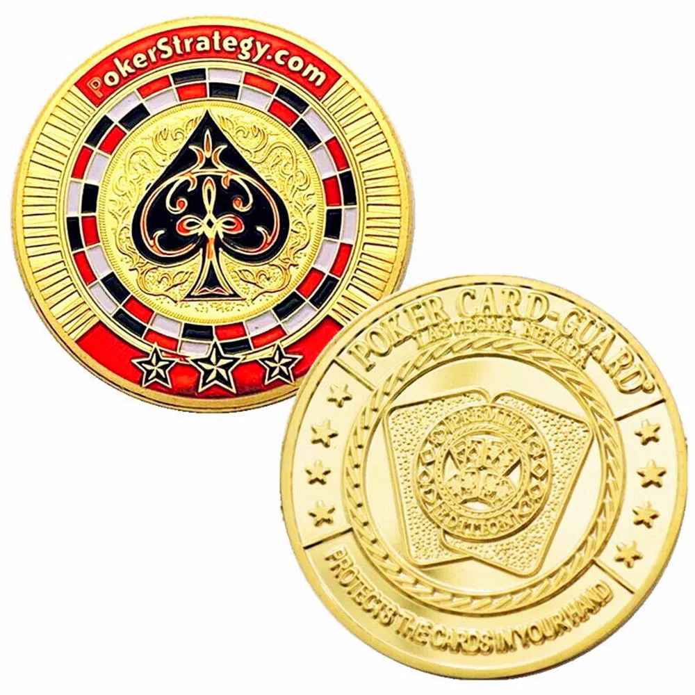 Poker Card-Guard Chip Gold Coin Lucky Commemorative Metal Spade Gold Plated