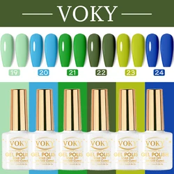 7.5ml new voky Green/Blue Gel Nail Polish Spring/Summer Semi-permanent Nail Soak uv/led Nail Art